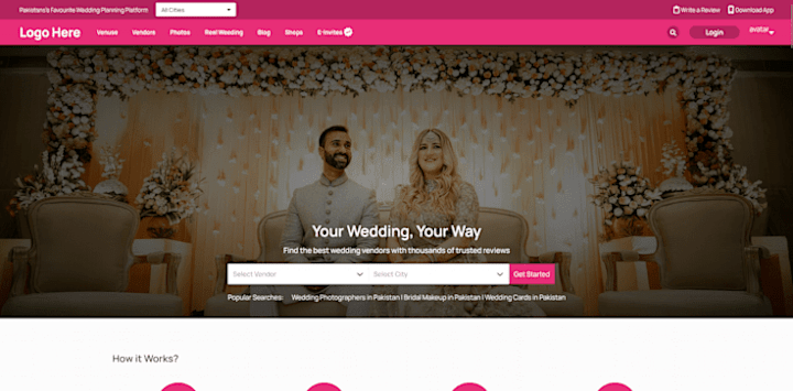 Cover image for Weddings Vendor Booking Website