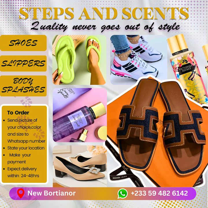 Cover image for Flyer for shoe, slippers and body splash sale