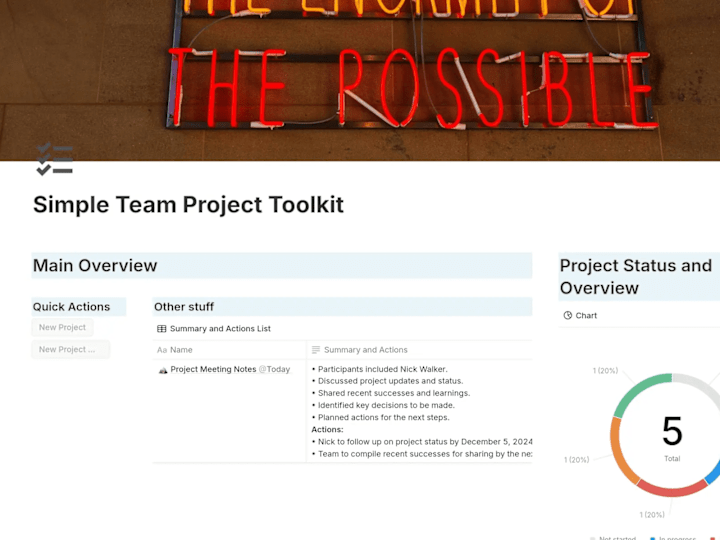 Cover image for Notion Template - Team project toolkit