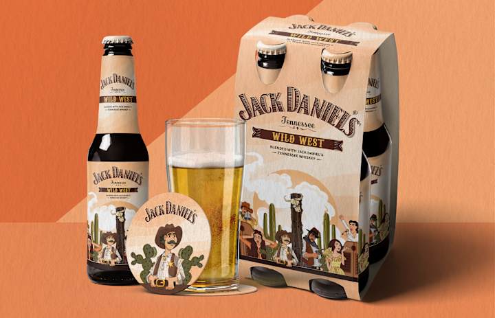 Cover image for The Wild West- Jack Daniel's Beer Packaging & label Design