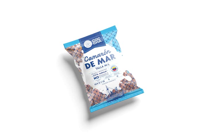 Cover image for Coccha Camarón de mar · Packaging design