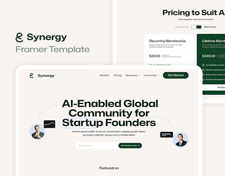 Cover image for Synergy : AI & SaaS | Framer Landing Page