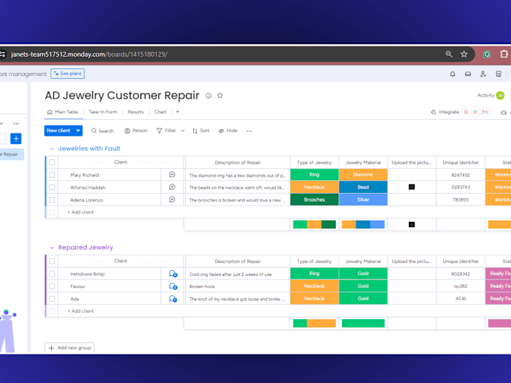Cover image for Monday.com workspace setup for a Jewelry business 💎