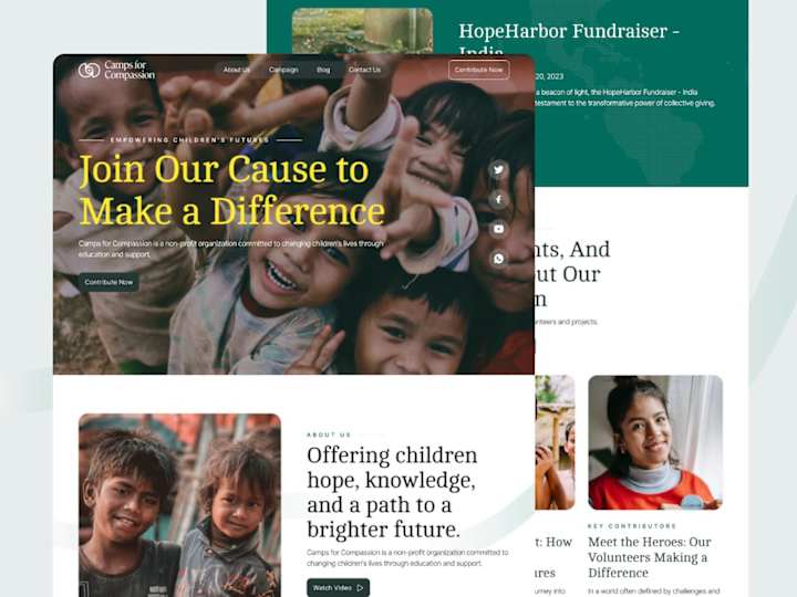 Cover image for Camps For Compassion - Charity Website Template