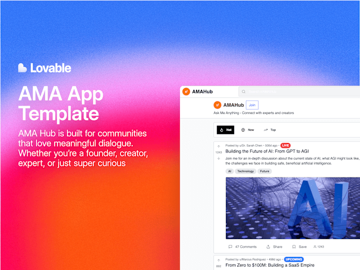Cover image for AMA Hub - Platform Template