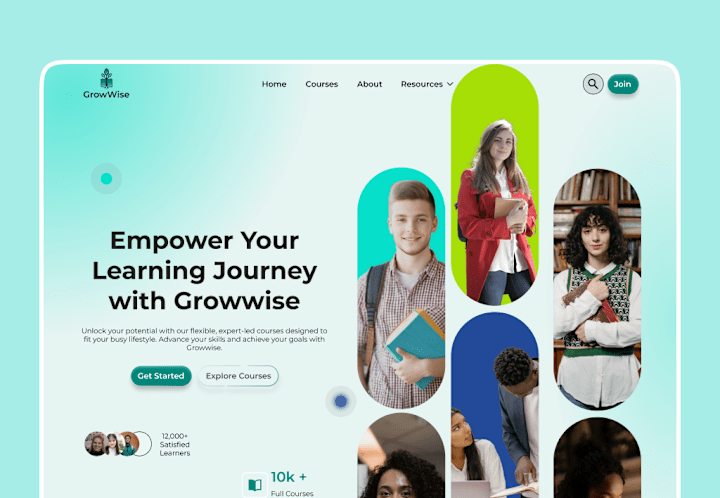 Cover image for Growwise EdTech Homepage :: Behance