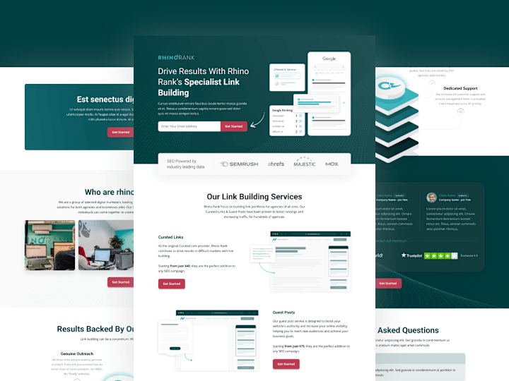 Cover image for Landing Page for Link Building Service, Rhino Rank