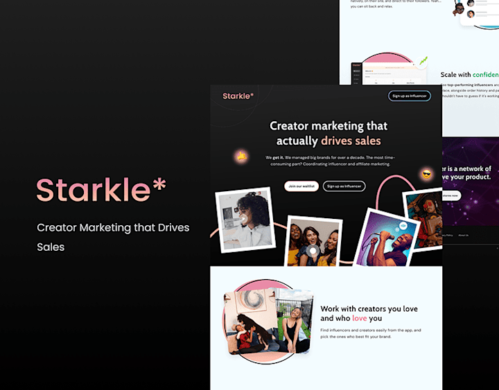 Cover image for Landing Page UIs for Starkle - eCommerce Platform on Behance