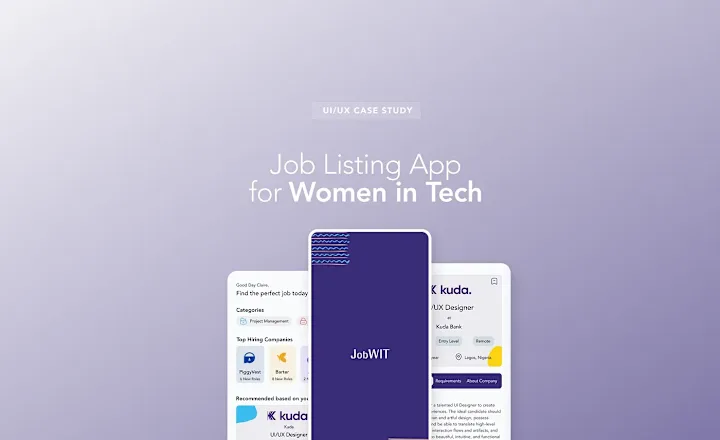 Cover image for JobWIT: A job listing App for Women in Tech — UI/UX Case Study