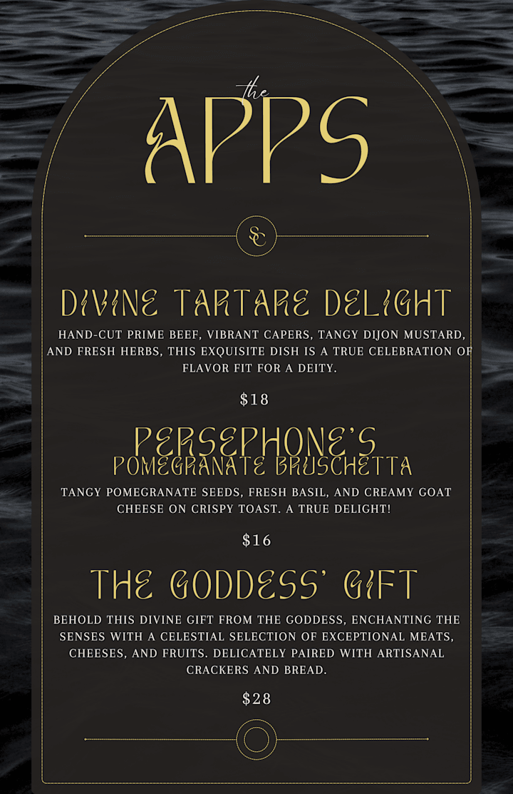 Cover image for Goddess Themed Cocktail Lounge Menu