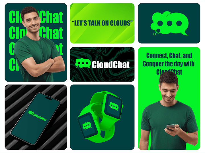 Cover image for Cloud Chat logo brand identity and branding design :: Behance