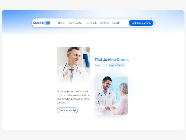 Cover image for CareSphere | Healthtech landing page