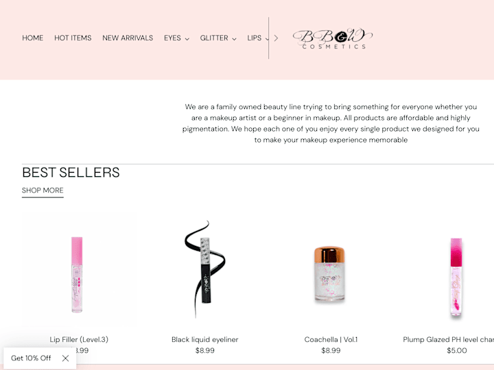 Cover image for Cosmetics shop website design/SEO in Shopify