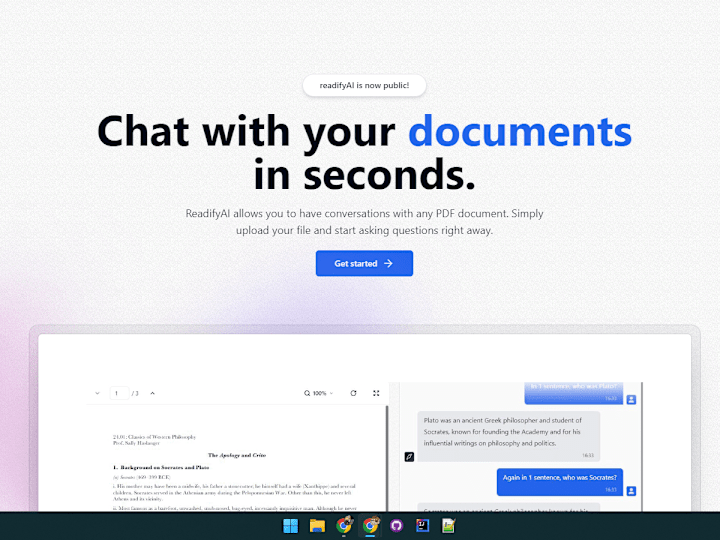 Cover image for ReadifyAI - Chat with super long docs