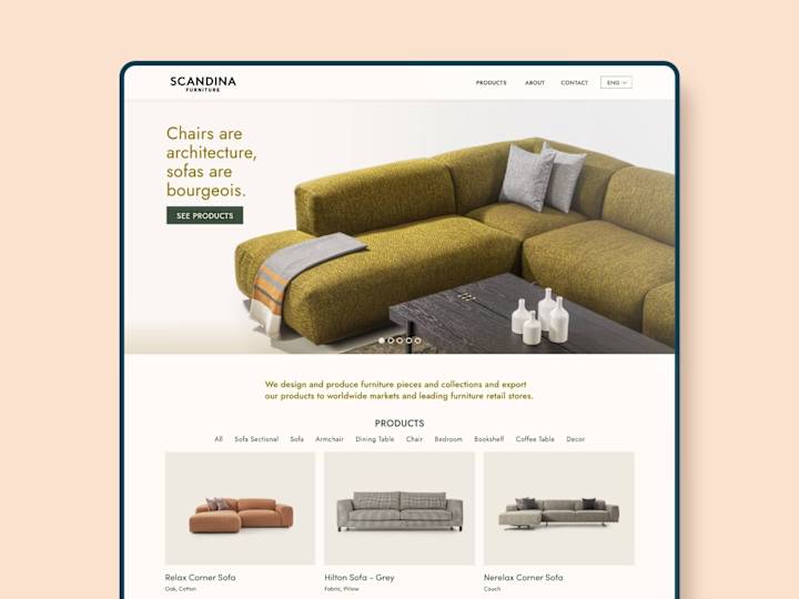 Cover image for Scandina Furniture - Web Design + Wordpress Development