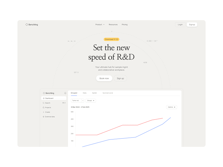 Cover image for Benchling landing page design concept