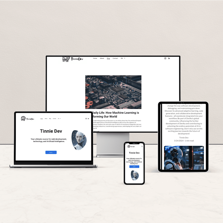 Cover image for Tinnie Dev: A Modern Tech Blog with Intelligent Features
