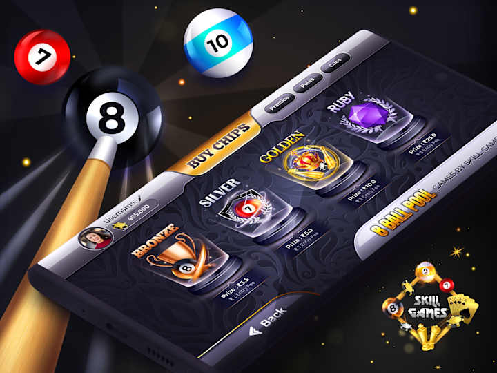 Cover image for 
8 Ball Pool by Skill Games - Game UI Design