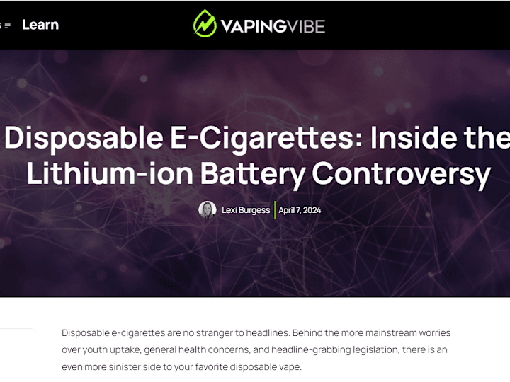 Cover image for Statistics-Driven Research Articles for Vaping Vibe