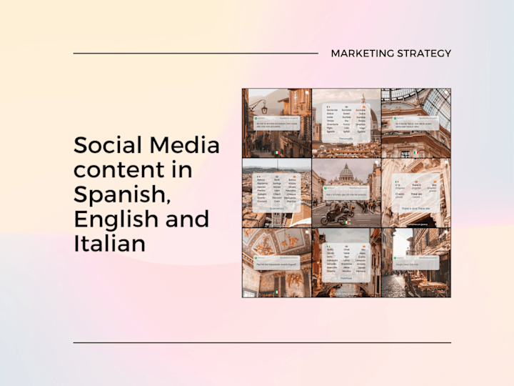 Cover image for Social Media feed for English, Spanish and Italian lessons