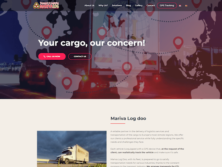 Cover image for Transport and Logistics Company Website