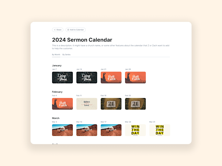 Cover image for Sermon Calendar Creator