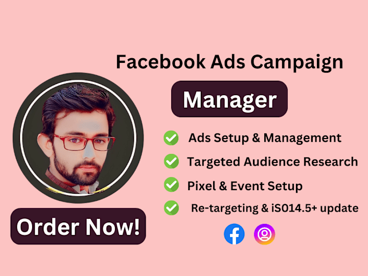 Cover image for I will be facebook ads campaign manager and setup page