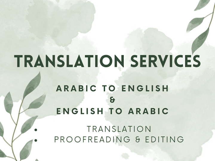 Cover image for Bilingual Translation Services (Arabic - English)