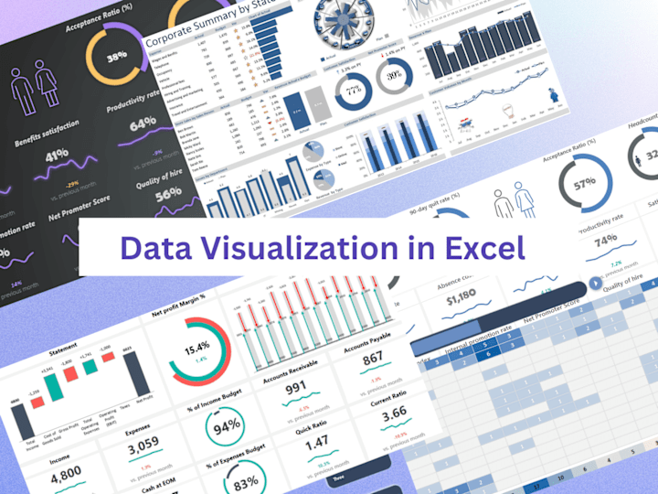 Cover image for Data Visualization in Excel using Dynamic dashboards