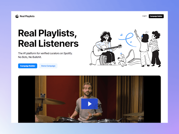 Cover image for Landing Page Development for Real Playlist