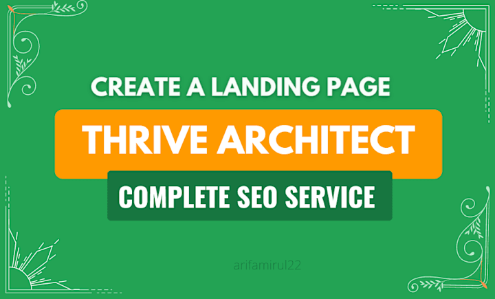 Cover image for I will create a landing page,sales page using thrive architect