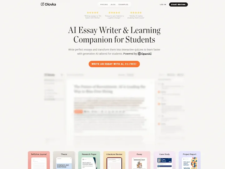 Cover image for AI Essay Writer | Olovka AI