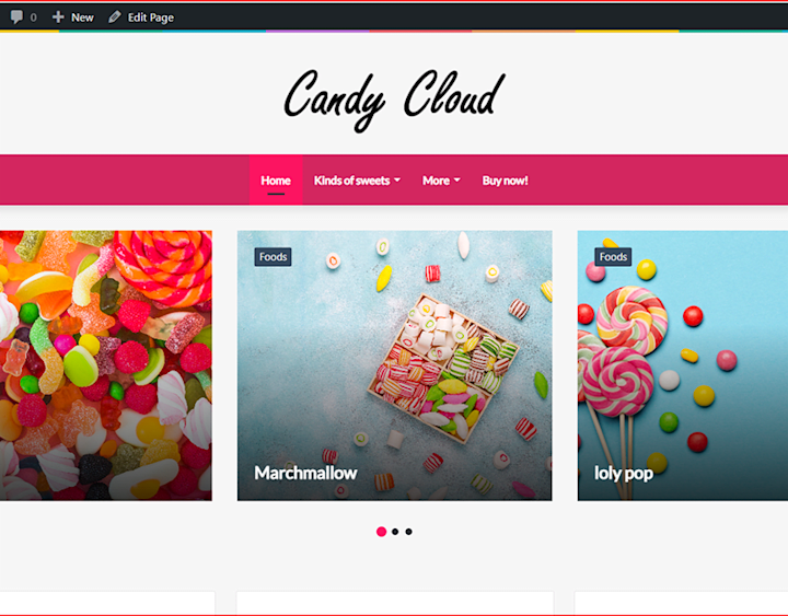 Cover image for candy cloud website and online store on Behance