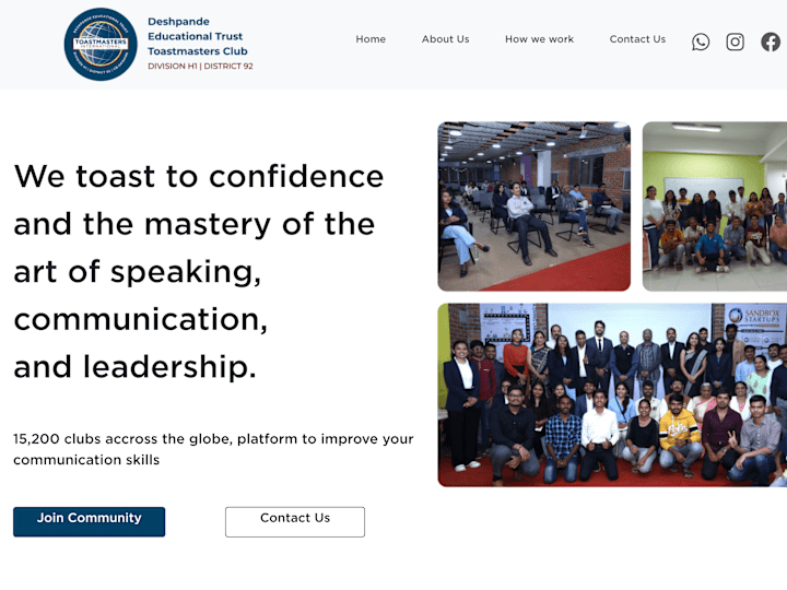 Cover image for Website for DET Toastmasters Club