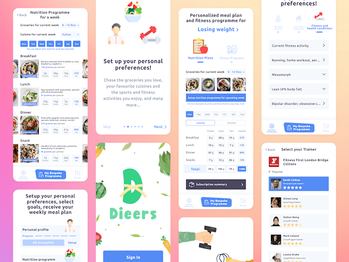 Cover image for Dieers - 💪 Fitness and Health | Mobile App | Ui/Ux Startup