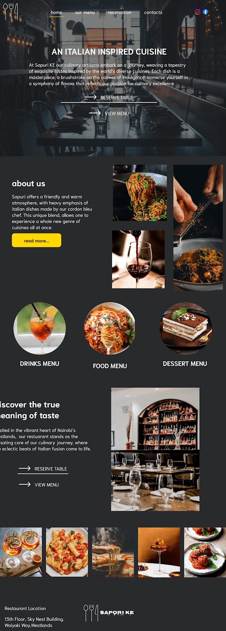 Cover image for sapori ke -restaurant web design