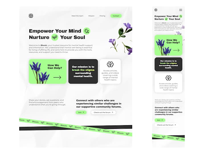 Cover image for Mental Health Website - Landing page concept