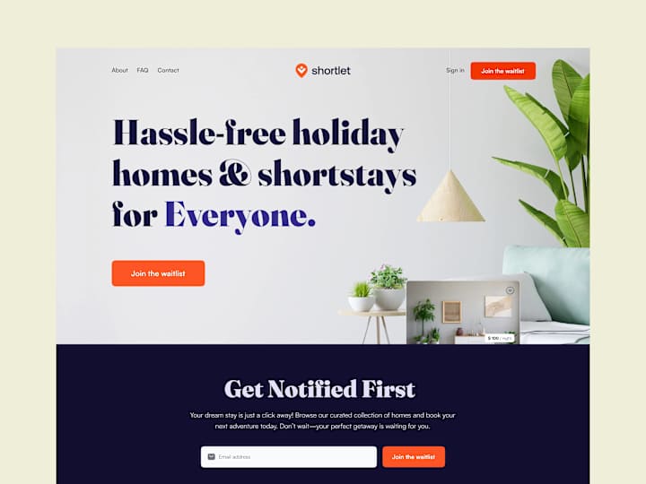 Cover image for Shortlet Website Landing Page Design