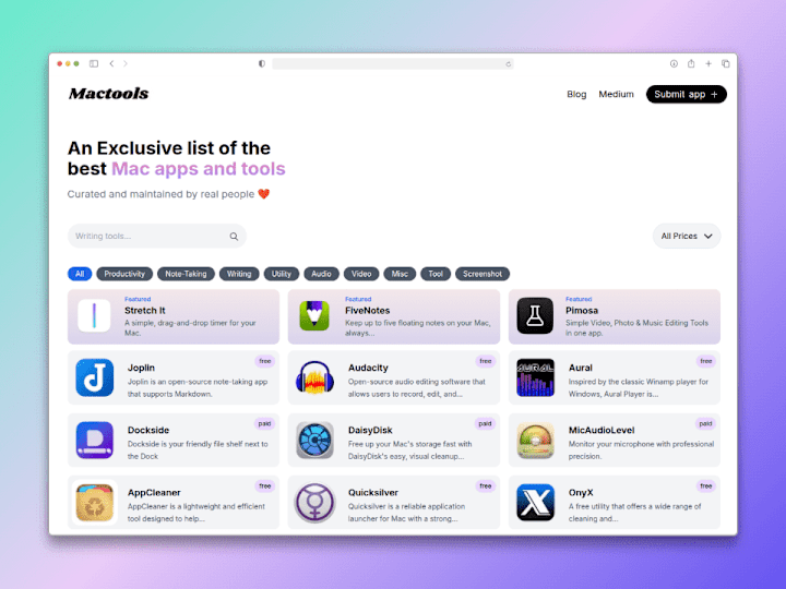 Cover image for Built a Mac apps Directory with NextJS + Supabase