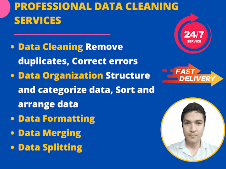 Cover image for I will clean, format, merge, and organize your excel data