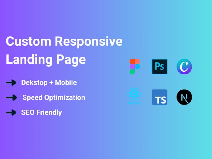 Cover image for Custom Responsive Landing Page | SEO | React, Next.js, Tailwind