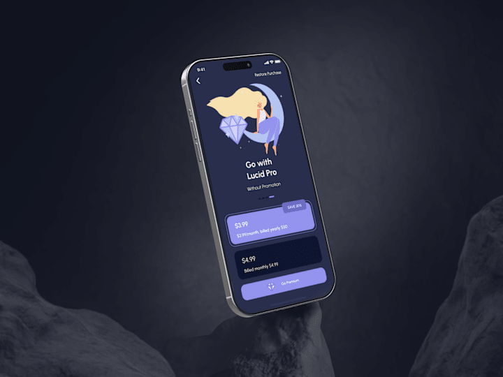 Cover image for Lucidity - Analyze Dreams  Calendar UI/UX Mobile App