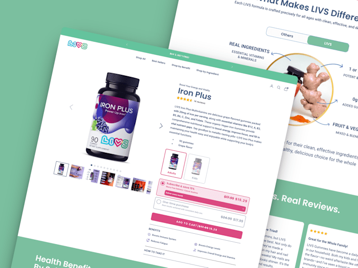 Cover image for LIVS | Designed & Developed PDPs in Replo