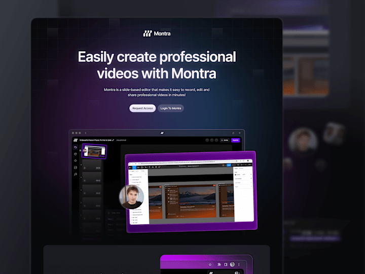 Cover image for SaaS Video Editing Landing Page - Montra
