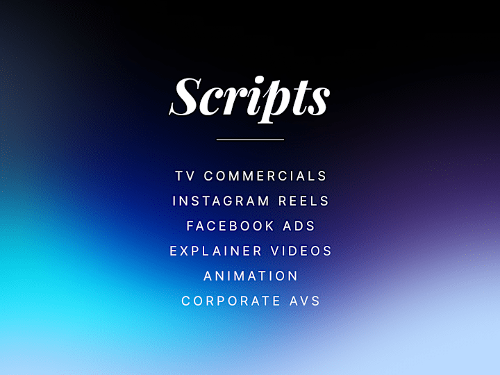 Cover image for Captivating scripts for Social Media, Explainer Videos & TV Ads