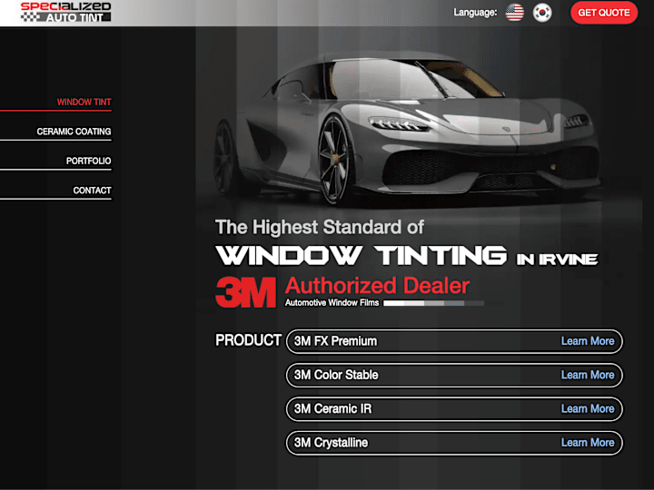 Cover image for Auto Tint Shop Custom Website Development
