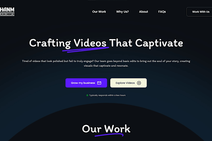 Cover image for Video Editing Agency Landing Page