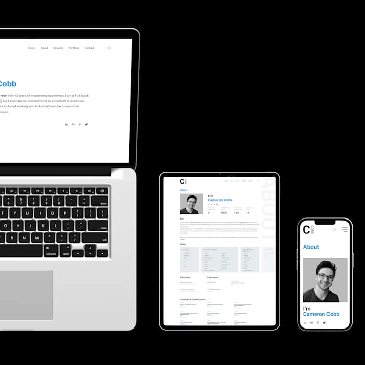 Cover image for UX/UI Design for Personal portfolio website - Cameron Cobb