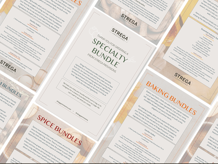 Cover image for Strega Provisions | Delivery Inserts & Menu Design