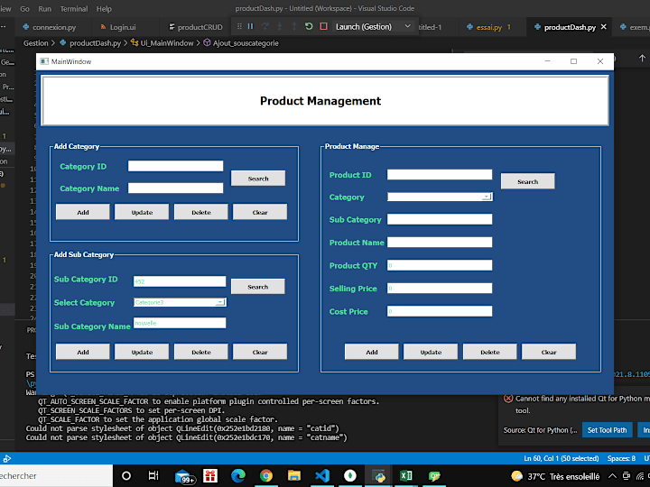 Cover image for Desktop Application for sales management